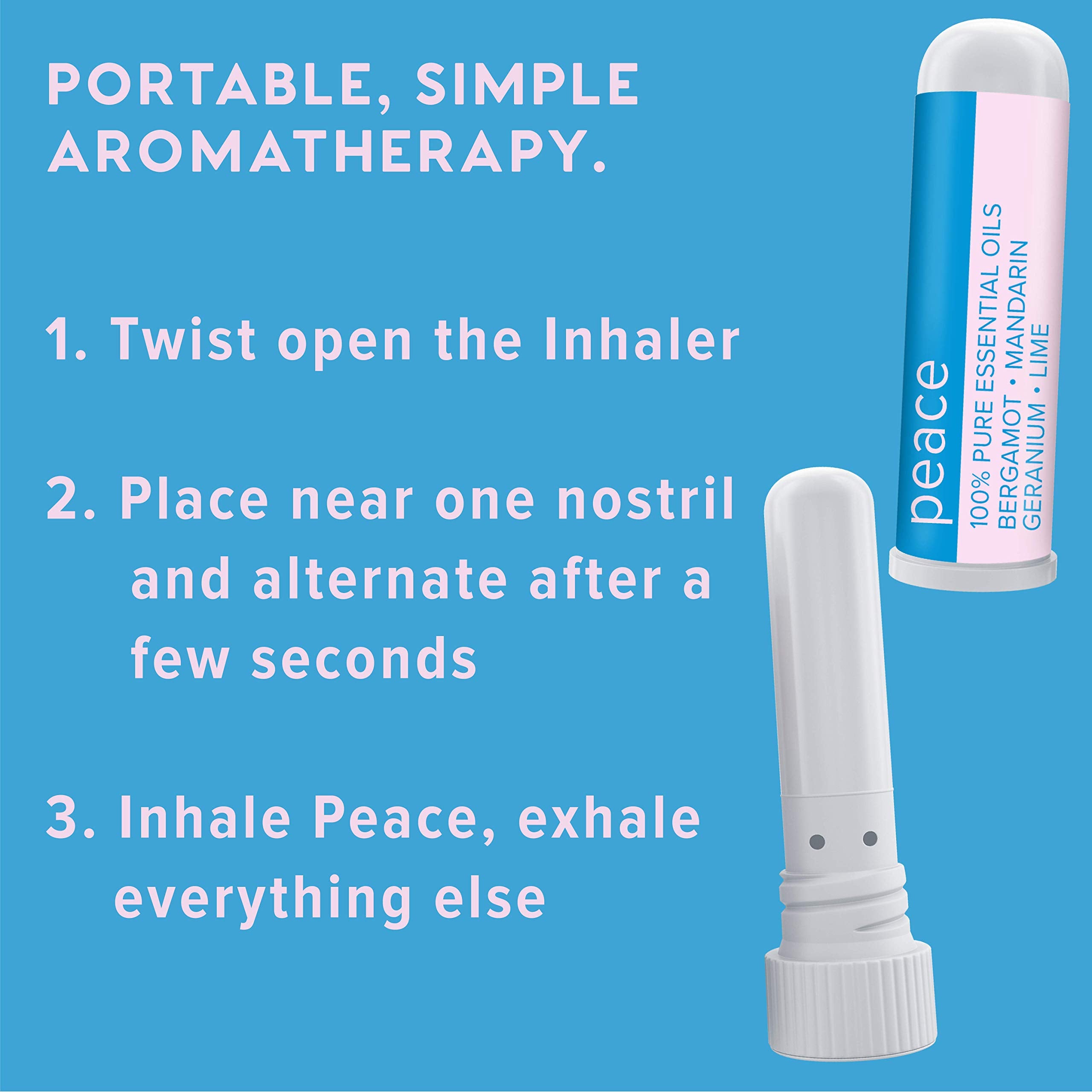 MOXE Peace Nasal Inhaler, Calming Essential Oil Blend, Tension Relief, Helps Relaxation and Meditation, Soothing Fragrance, Berg