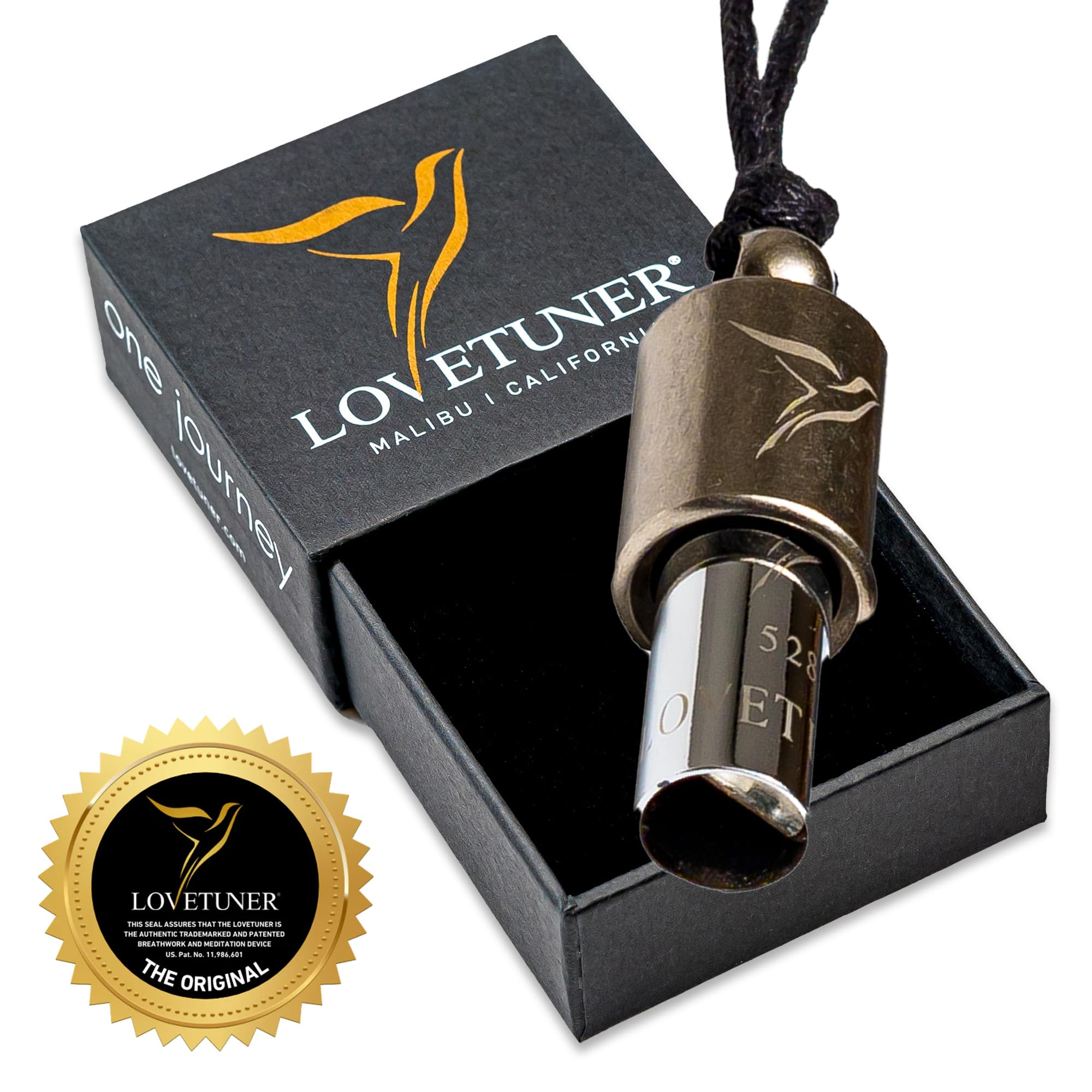 LOVETUNER Breathing & Meditation Tuning Necklace 528 Hz Whistle | 528 Hz Solfeggio Frequency | Breathwork Necklace Mindfulness D