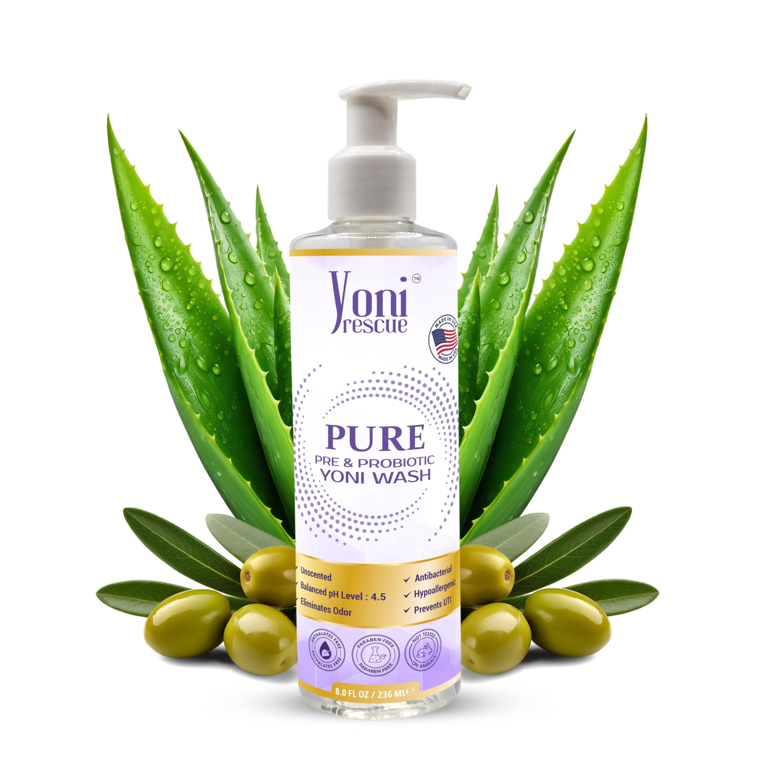 Yoni Rescue Pure Probiotic Yoni Wash - All Natural Ph Balance Feminine Wash for Women Essentials Wetness, Vaginal Wash Intimate 