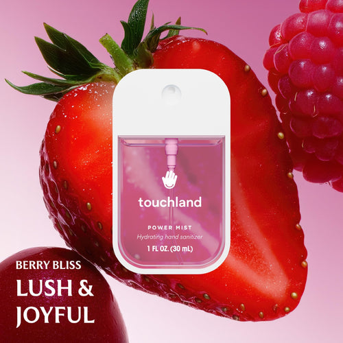 Touchland Power Mist Hydrating Hand Sanitizer Spray, JUICY 5 Set (Citrus, Berry, Watermelon, Peach, Mango), 1 FL. OZ. Travel Siz