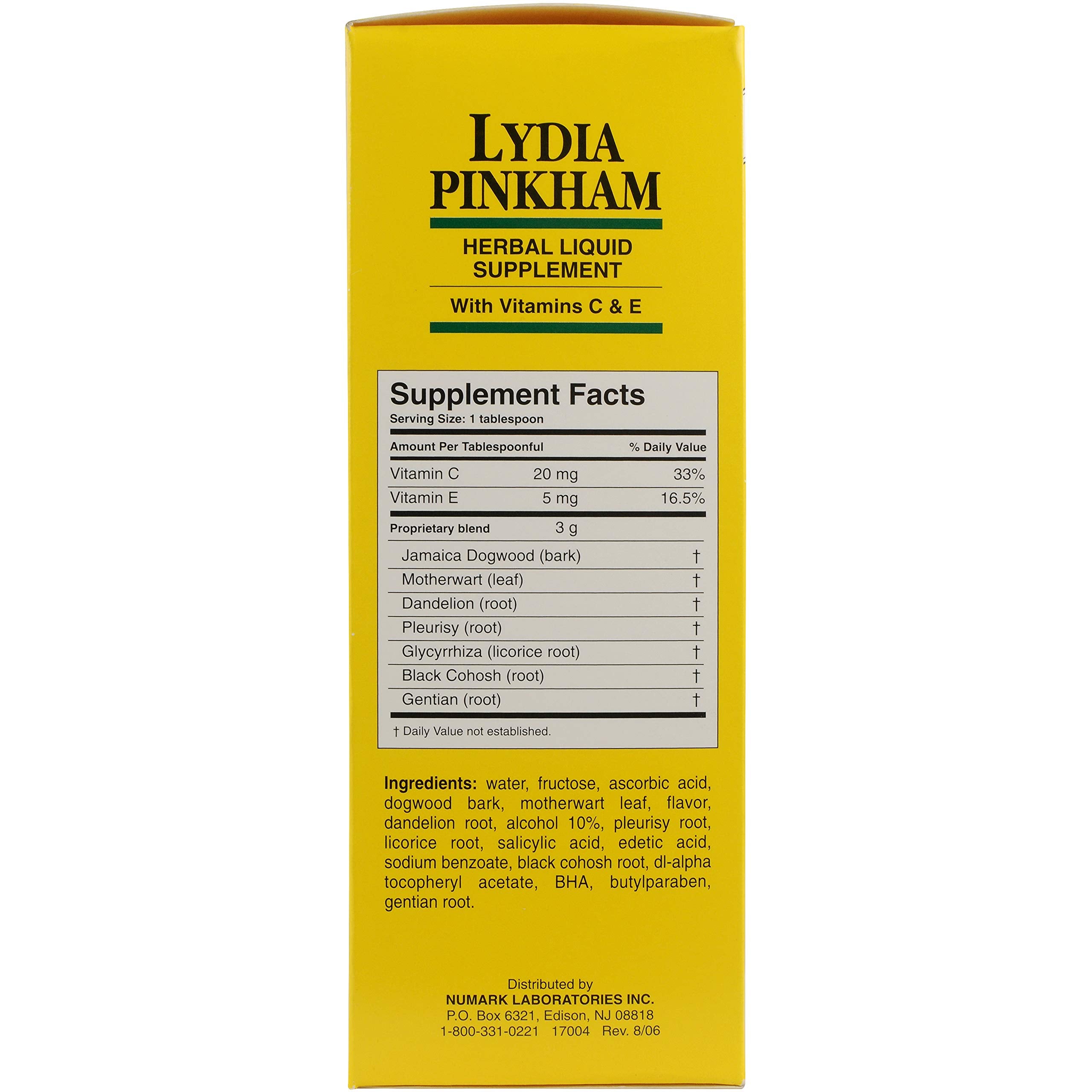 Lydia Pinkham Liquid Herbal Supplement for Menstruation and Menopause Support, 16 Ounce