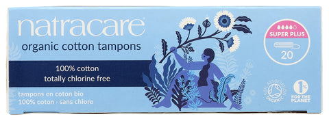 Natracare Organic Cotton Tampon Super Plus 20 Count (6 Pack)