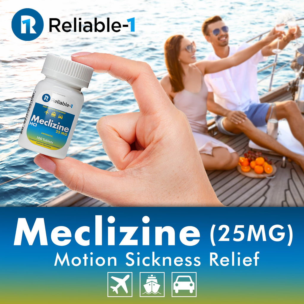 Reliable-1 Laboratories Meclizine HCL 25mg 100 Tablets (1 Bottle)