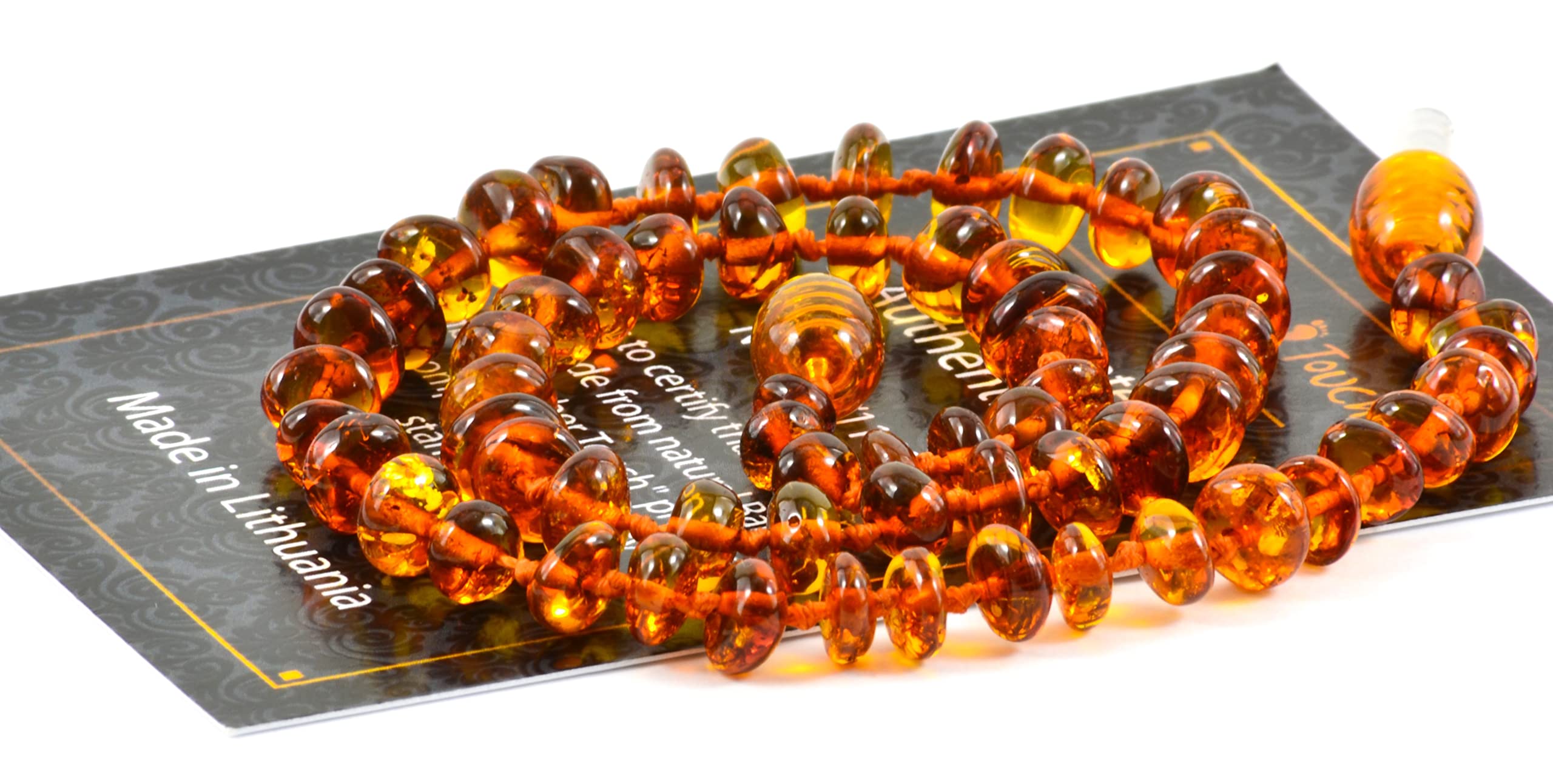 Baltic Amber Necklace (Unisex) - Natural Amber from Baltic Region, Genuine Baltic Amber