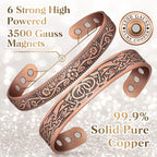 Lymph Drainage Magnetic Copper Bracelet: Magnetic Bracelets for Women & Men, Lymph Detox Bracelet with 6 Magnets - Jewelry Gift