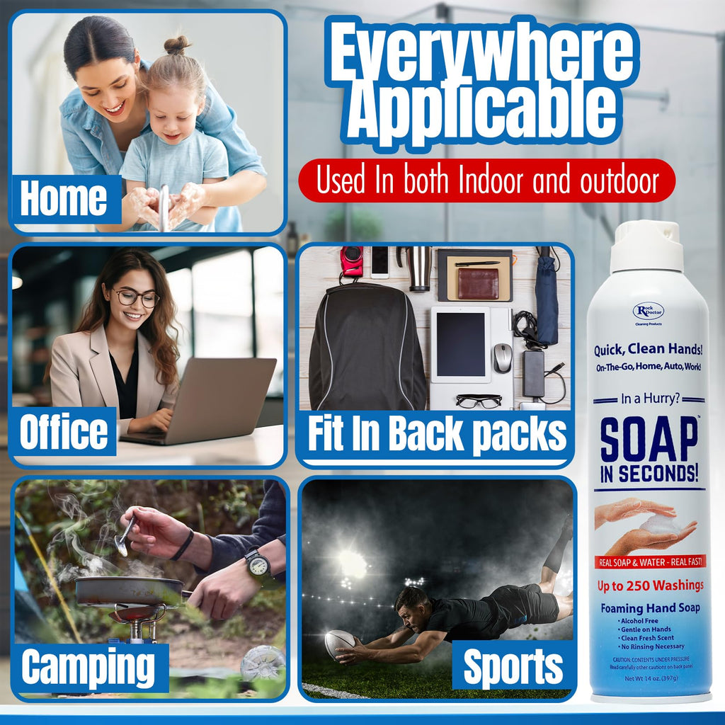 Rock Doctor Foaming Hand Soap In Seconds, Hand Soap Foam, Hand Soap Dispenser, Fresh Scent, No Rinse Alcohol-Free, Gentle on Sof