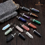 BEADNOVA Hematite Necklace Gemstone Crystal Necklace for Women Healing Stone Pendant Jewelry for Men Pendulum Divination Hexagon