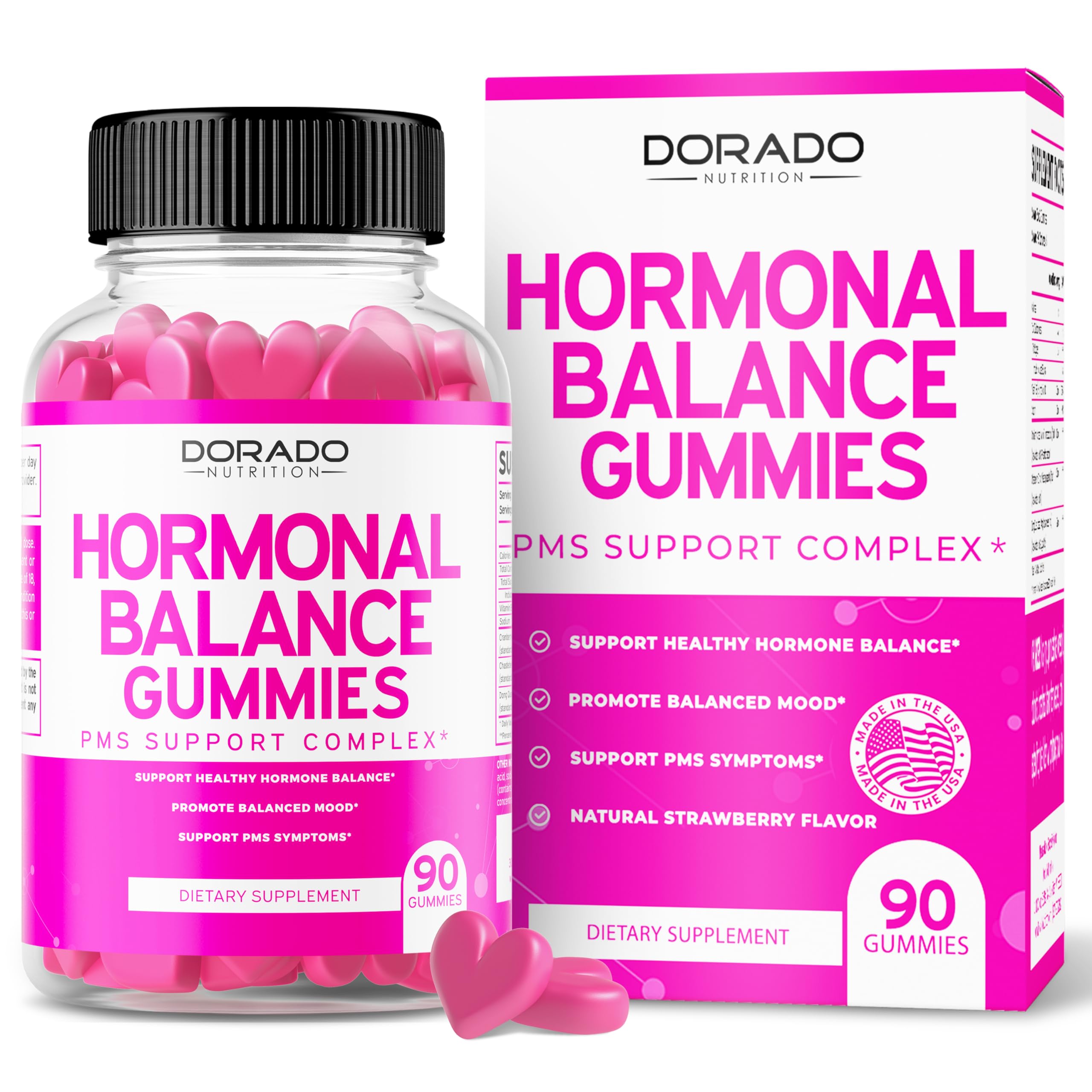 Hormone Balance For Women Gummies & PMS Gummies (90 Count) - Natural Hormone Balance for Women - Cramps, Bloating, Mood Swings, 
