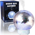 SCANDINORDICA Disco Ball Diffuser Rotating - 300ML Essential Oil Diffuser with Whisper Quiet Operation, 7 Color Night Light & 4 