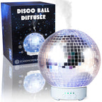 SCANDINORDICA Disco Ball Diffuser Rotating - 300ML Essential Oil Diffuser with Whisper Quiet Operation, 7 Color Night Light & 4 
