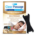 Clear Passage Extra Strength Nasal Strips 50 Ct, Nasal Dilators for Men & Women, Anti Snoring, Instant Congestion Relief for Col