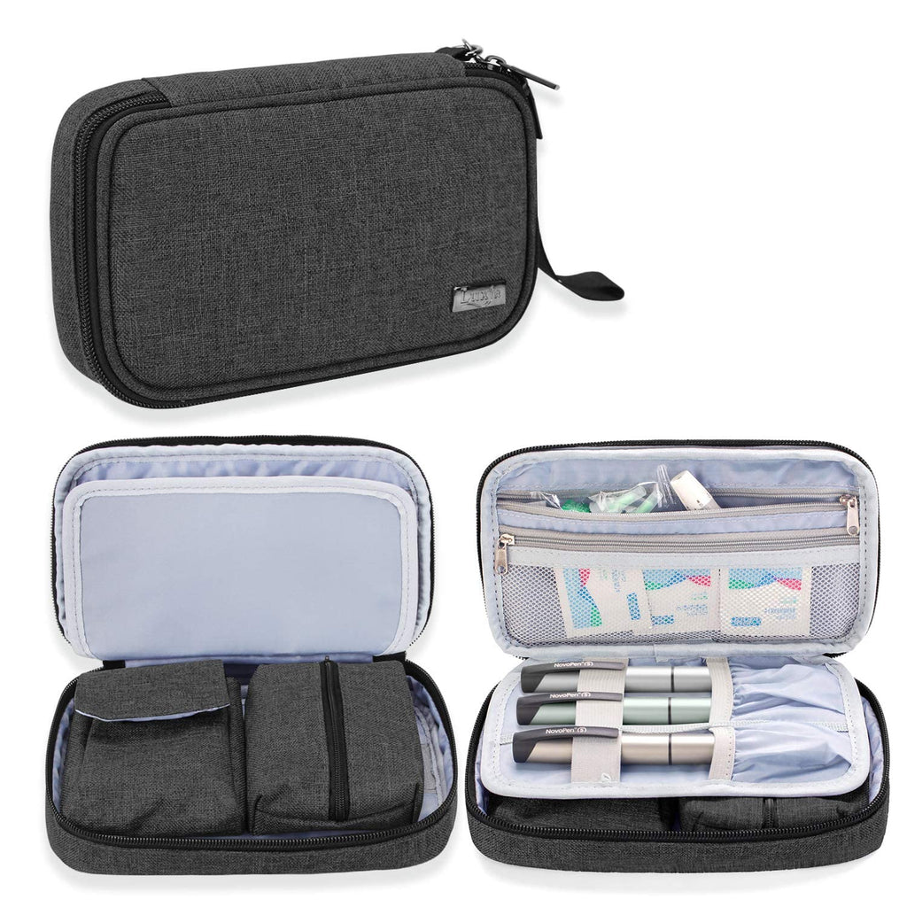 LUXJA Diabetic Supplies Travel Case, Storage Bag for Glucose Meter and Other Diabetic Supplies (Bag Only), Black