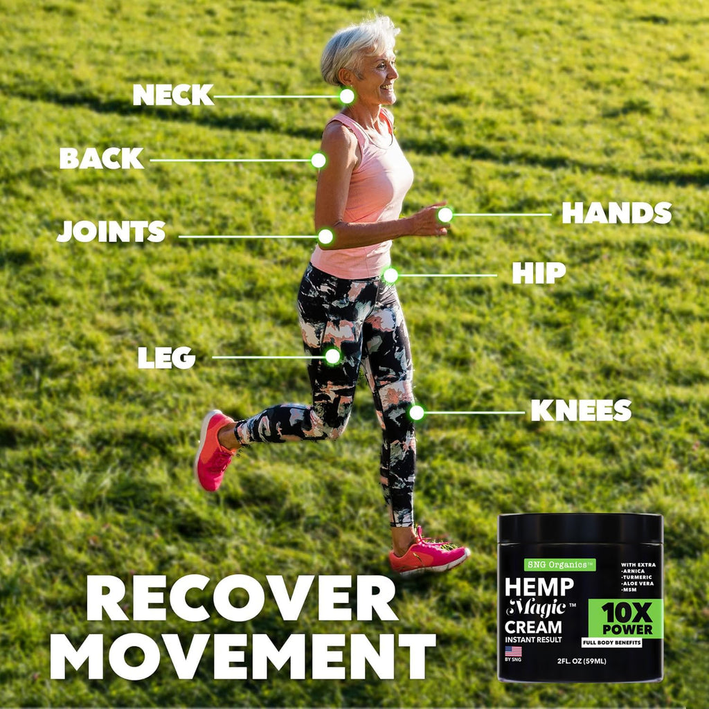 Hemp Cream Maximum Strength (4oz) Hemp Oil & Arnica, Soothes Discomfort on Joint Muscle Shoulder Hip Neck Knee & Back Support. A