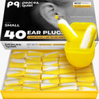 Peace&Quiet PQ Small Ear Plugs for Sleeping - 40 Earplugs for Sleep, Snoring, Small Ear Canals, Noise Cancelling 32 dB, Sound Bl