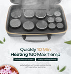 BlissFlow Hot Stones Massage Set with Portable Warmer, 12 Basalt Massage Stones, Hot Rocks Massage Stones, Hot Stone Warmer with