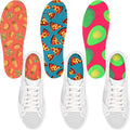 Velmitten 3 Pairs No Show Socks Sockless Shoe Liner Washable Barefoot Shoe Insoles No Slipping Inserts(Fruit Style)