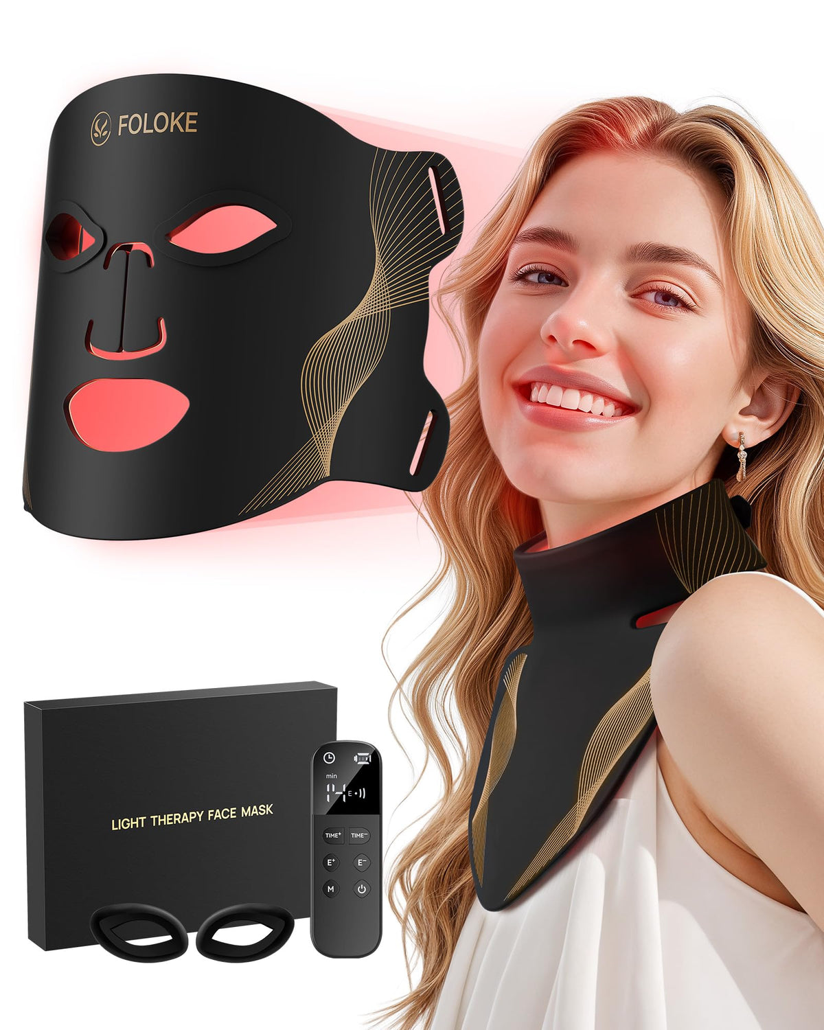 Red Light Therapy for Face, LED Light Therapy Mask Skin Care Mask & Neck