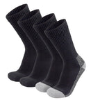 4 Pairs of Diabetic Extra Thick Warm Cotton Socks, Triple Cushioned Crew Slipper Socks (2 Pairs Black and 2 Pairs Black with Gra