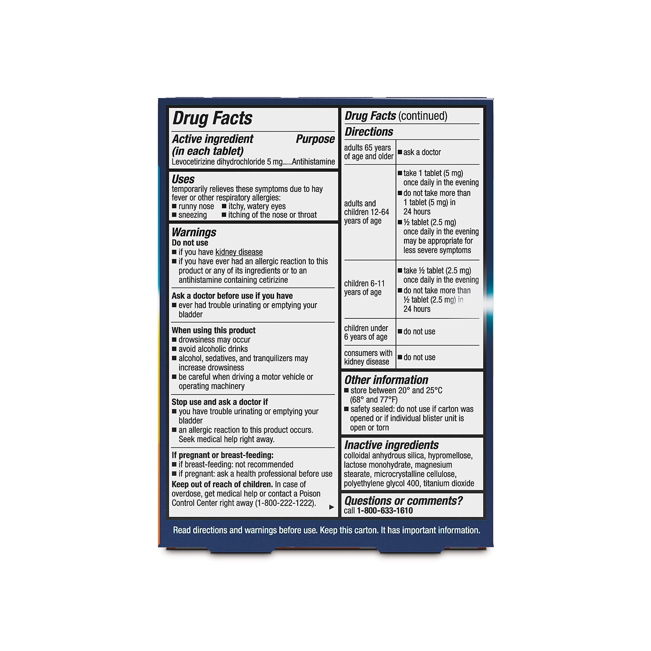 Xyzal Allergy Pills, 24-Hour Allergy Relief, 10-Count, Original Prescription Strength