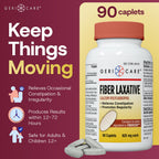 GeriCare Fiber Laxative Calcium Polycarbophil 625mg Caplets, Promotes Healthy Digestion and Constipation Relief, 90 Count Bottle