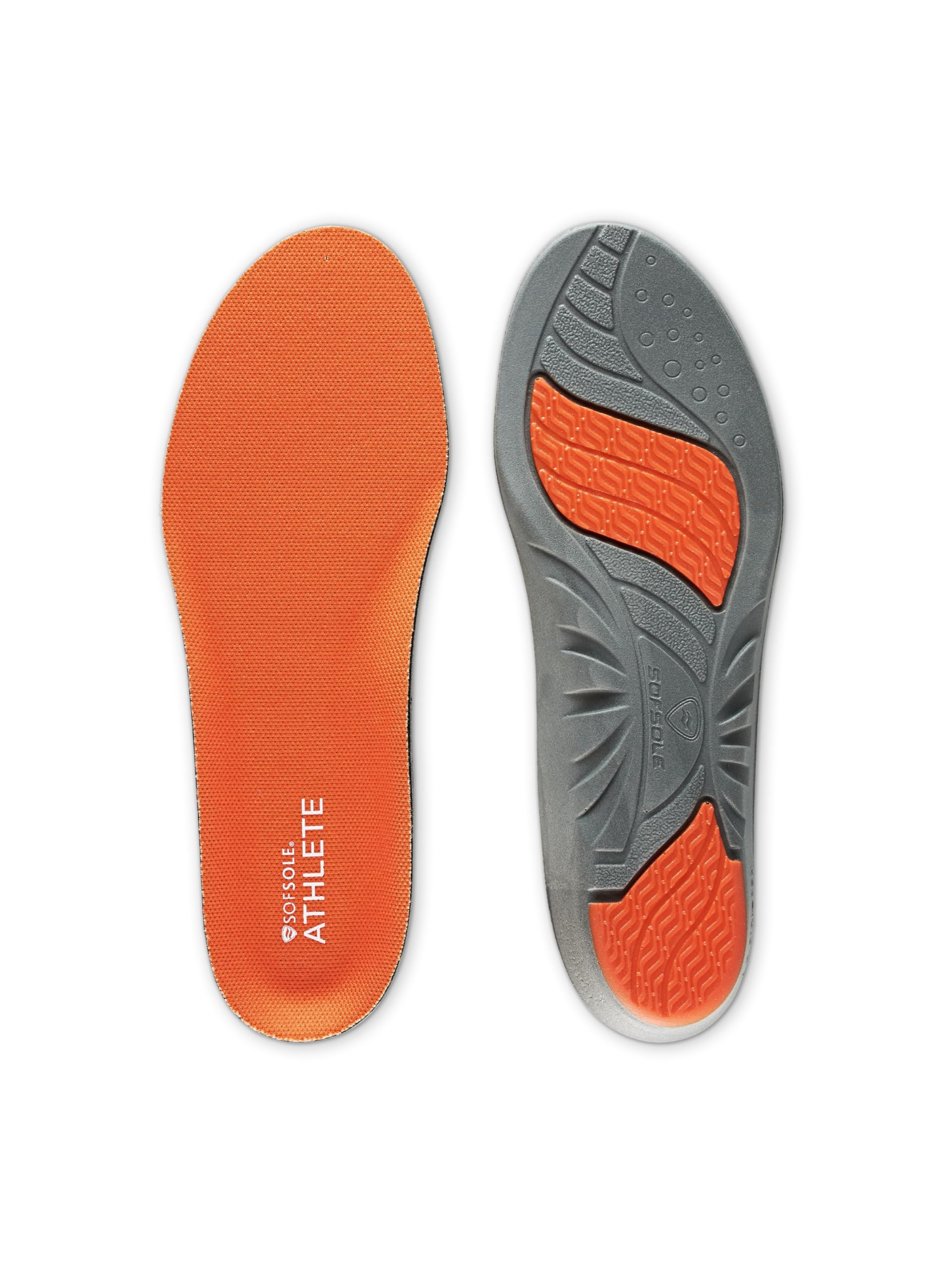 Sof Sole Mens Athlete Performance Full-Length Insole, Orange, 7-8.5