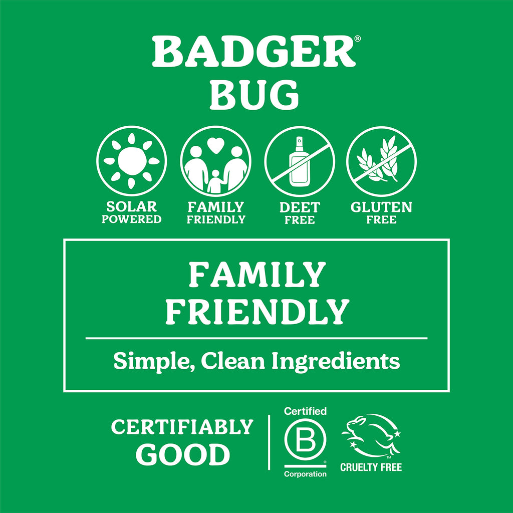Badger Bug Spray Travel Size, Family Friendly All Natural Mosquito Repellent w/Organic Essential Oils, Smells Great, 3 Hours Eff