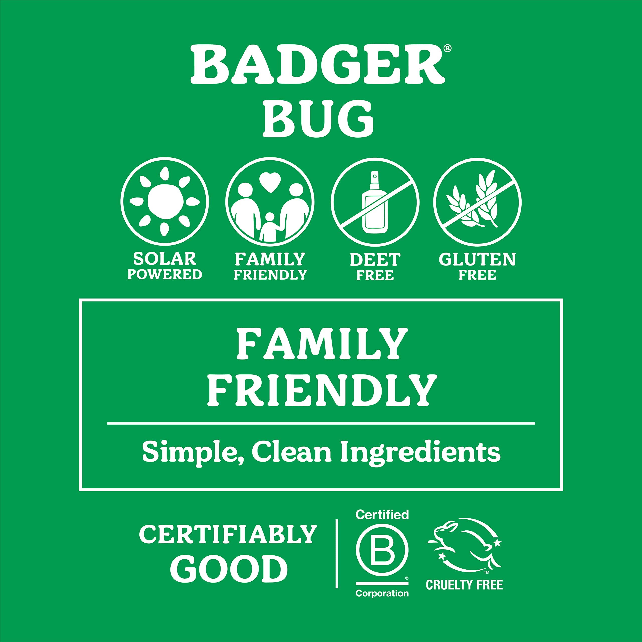 Badger Bug Spray, Organic Deet Free Mosquito Repellent with Citronella & Lemongrass, Natural Spray for People, Family Friendly R