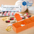 USA Merchant - 7 Day Pill Box Small with Snap Close Lids - Weekly Pill Organizer 4 Times a Day or 28 Day Dispenser - Comes with