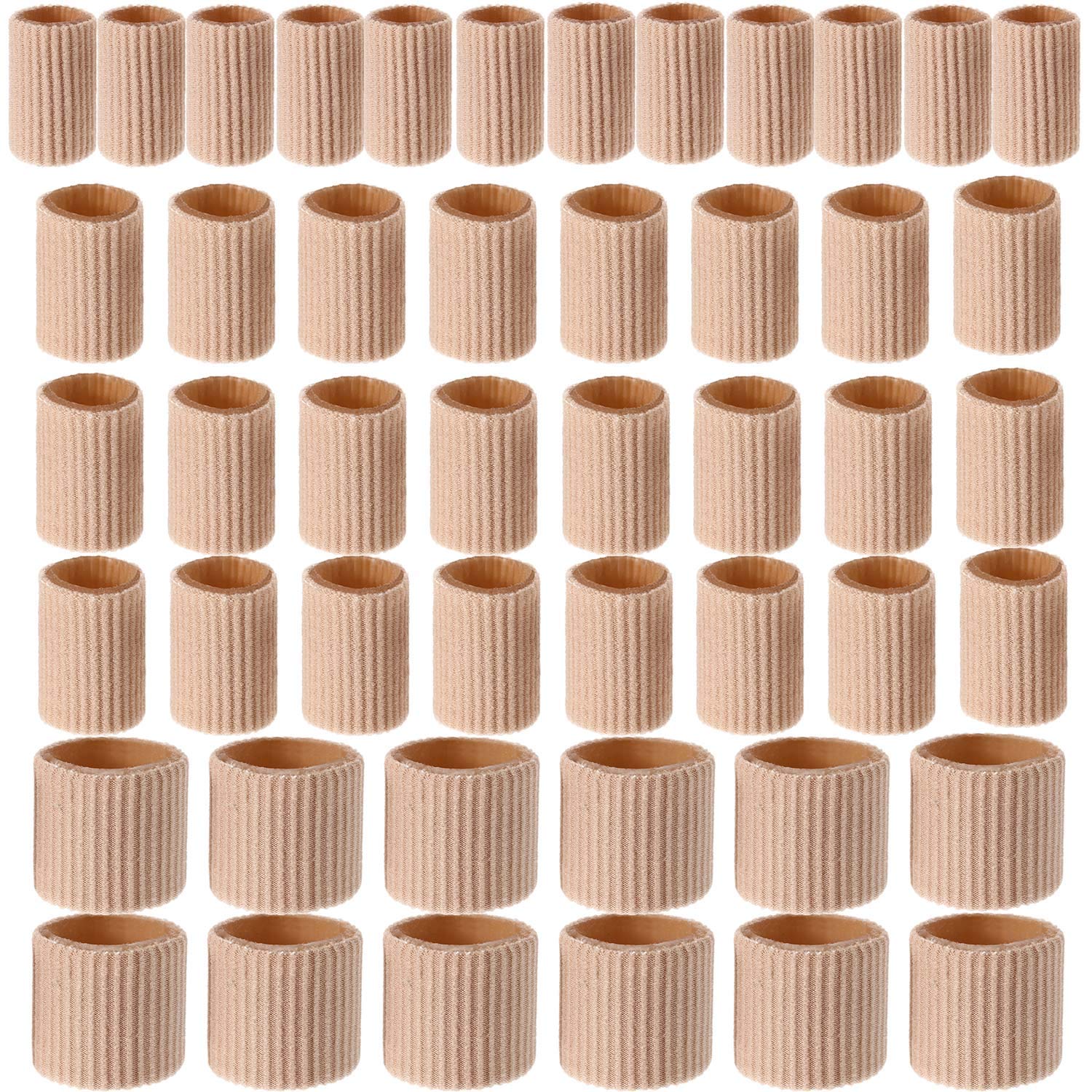 48 Pieces Toe Cushion Tube 0.98 Inches Toe Tubes Sleeves Soft Gel Corn Pad Protectors for Cushions Corns, Blisters, Calluses, To