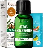 Gya Labs Organic Cedarwood Essential Oil for Diffuser - 100% Pure Natural Cedarwood Oil Organic for Skin & Hair (0.34 Fl Oz)