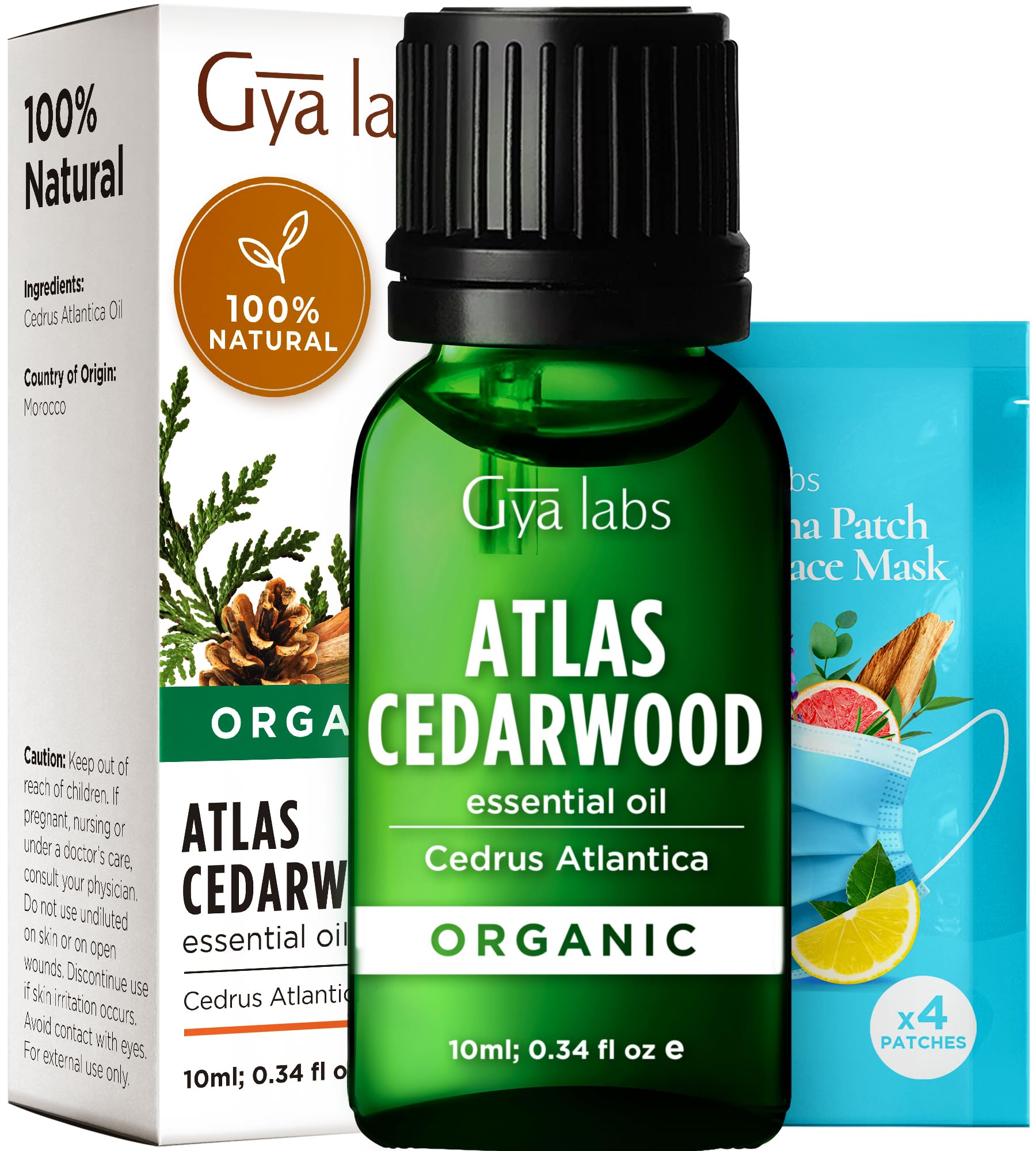 Gya Labs Organic Cedarwood Essential Oil for Diffuser - 100% Pure Natural Cedarwood Oil Organic for Skin & Hair (0.34 Fl Oz)