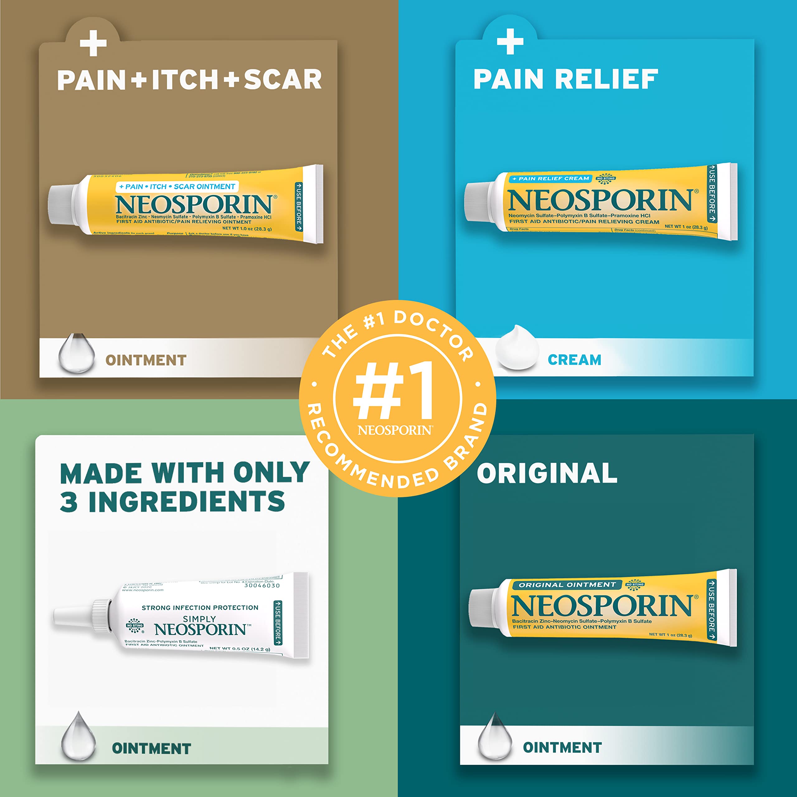Neosporin Original Antibiotic Ointment, 24-Hour Infection Prevention for Minor Wound, .5 oz