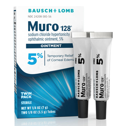 Muro 128 5% Sodium Chloride Hypertonicity Ophthalmic Ointment, from Bausch + Lomb Twin Pack Count (Pack of 1)
