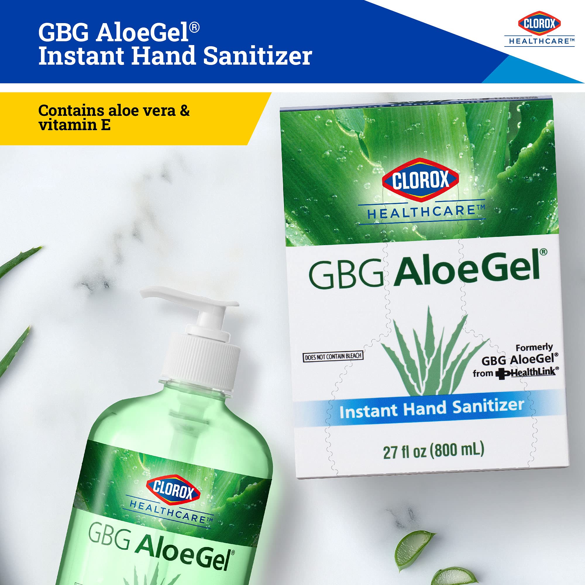 Clorox Healthcare GBG AloeGel Hand Sanitizer Gel Refill Bag in Box, 27 oz (798 ml) | Clorox Hand Sanitizer Gel | Beach Free Inst
