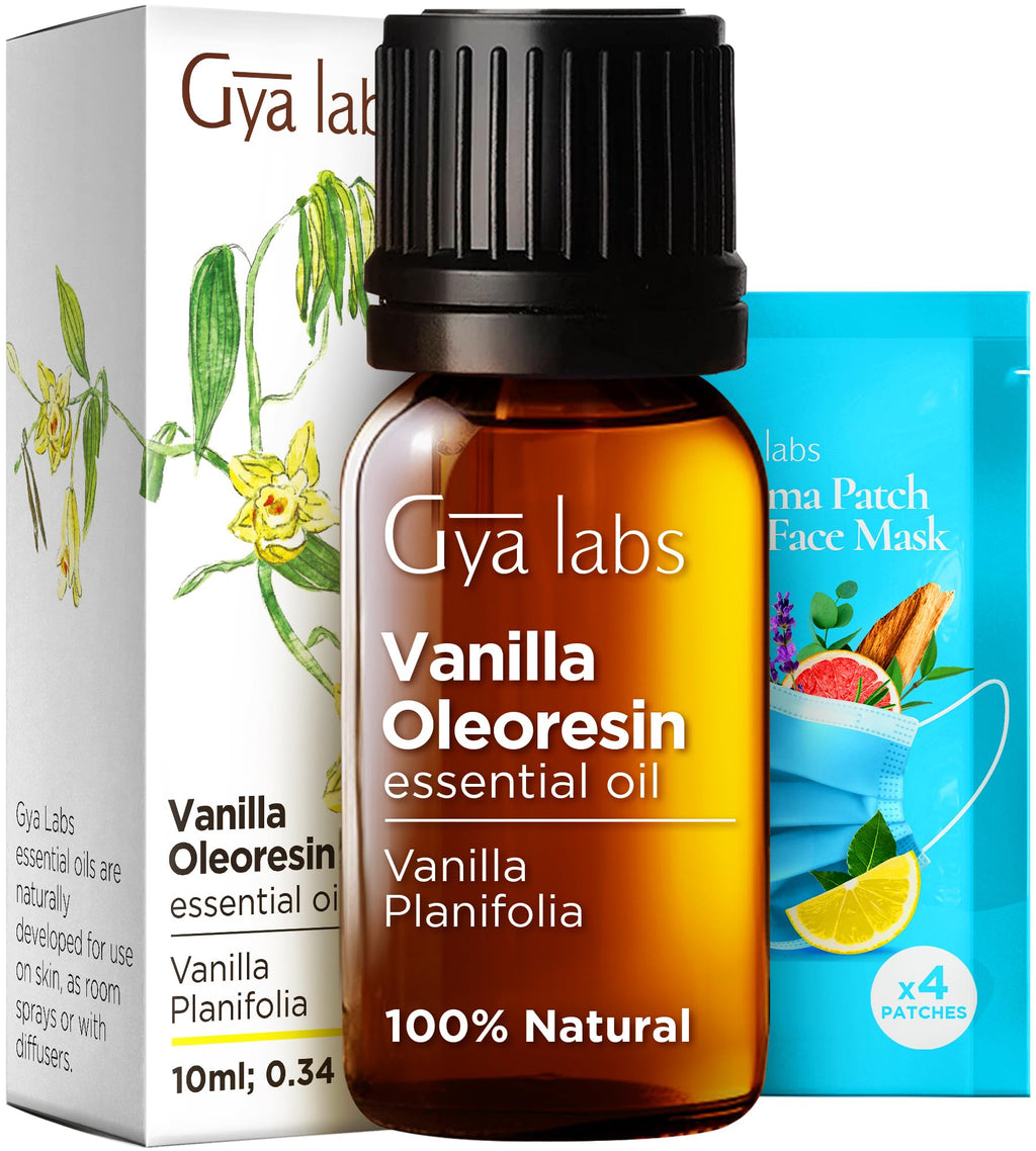 Gya Labs Vanilla Essential Oil for Skin - 0.34 Fl Oz - Vanilla Oil for Diffuser, Body & Candle Making Scent