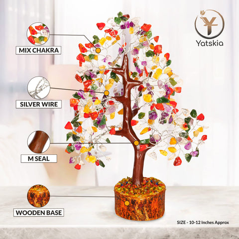 Chakra Tree - Chakra Crystals, Mix Crystal, Money Trees, Tree of Life Chakra, Balancing Tree, Crytals and Gemstones, Good Luck H