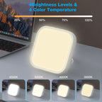 Qoosseine Light Therapy Lamp - 10000 Lux UV-Free Light Box with 4 Brightness Levels, 4 Color Temperatures, 4 Timer Functions and