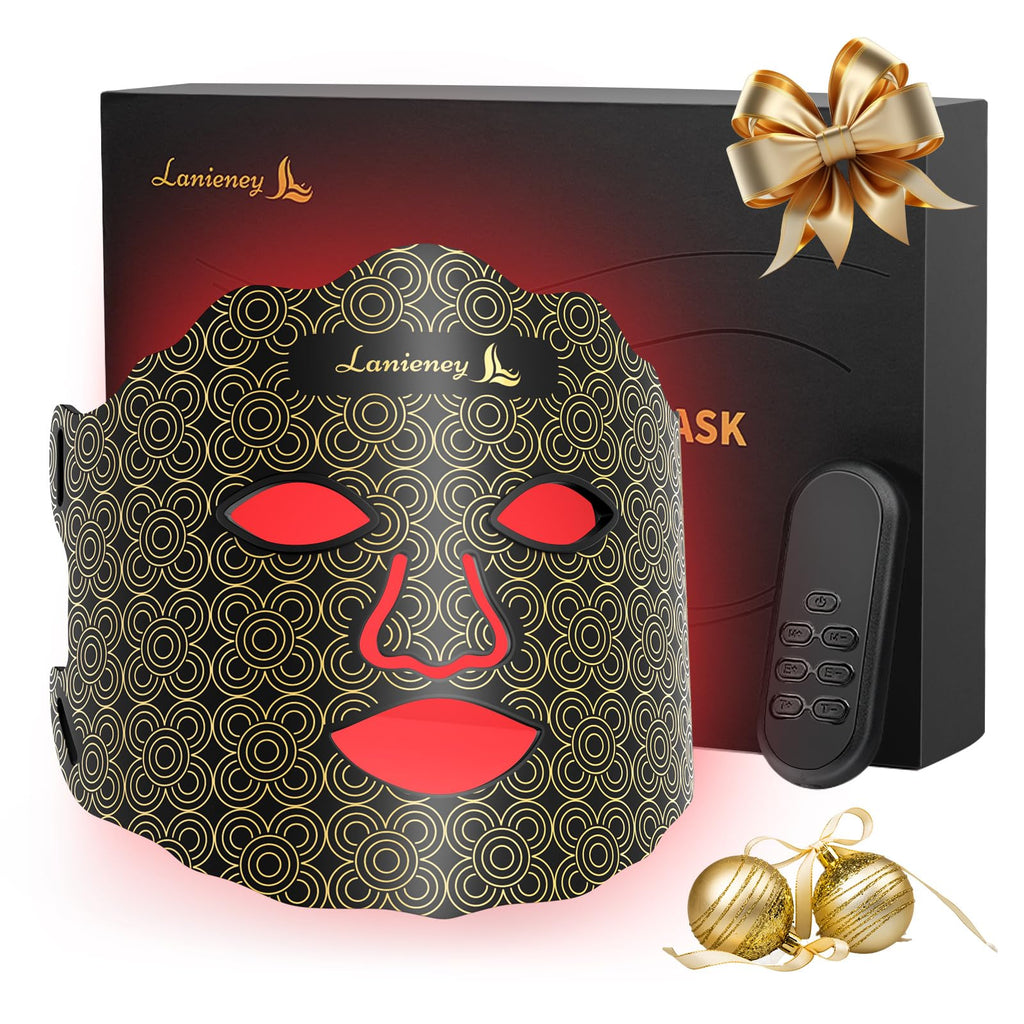 Red Light Therapy for Face, 7 Colors Red Light Therapy Mask with Near-Infrared 850nm, Timing Function, Rechargeable LED Face Mas