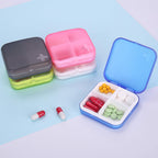 ZDQZC Portable Pill Organizer - Slim Pill Box for Purse or Travel, Compact Pill Case(4+6 Compartment,Pink)