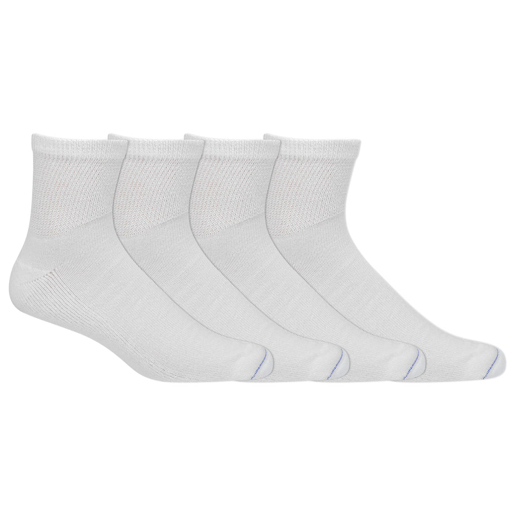 Dr. Scholl's Men's 4 Pack Diabetic and Circulatory Non Binding Ankle Socks, White, Shoe Size: 13-15