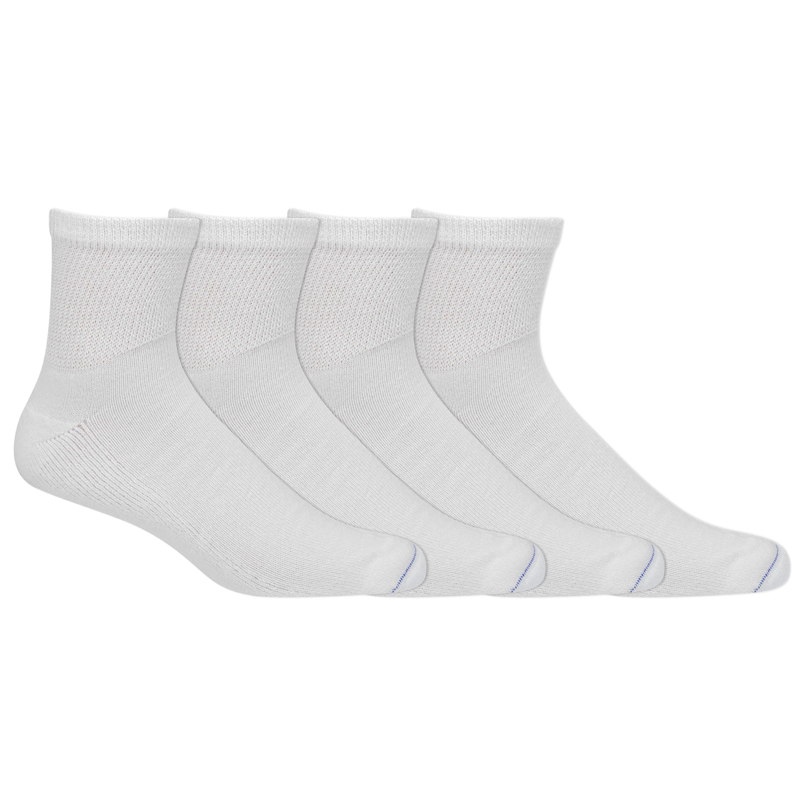 Dr. Scholl's Men's 4 Pack Diabetic and Circulatory Non Binding Ankle Socks, White, Shoe Size: 13-15