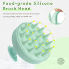 FREATECH Wheat Straw Scalp Massager Shampoo Brush with Soft Silicone Bristles for Scalp Scrub and Hair Growth, Head Massager Hai