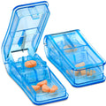 Pill Cutter - V- Grip Pill Crusher and Cutter for Vitamins, Big & Small Pills, and Medication - Transparent Pill Splitter with P