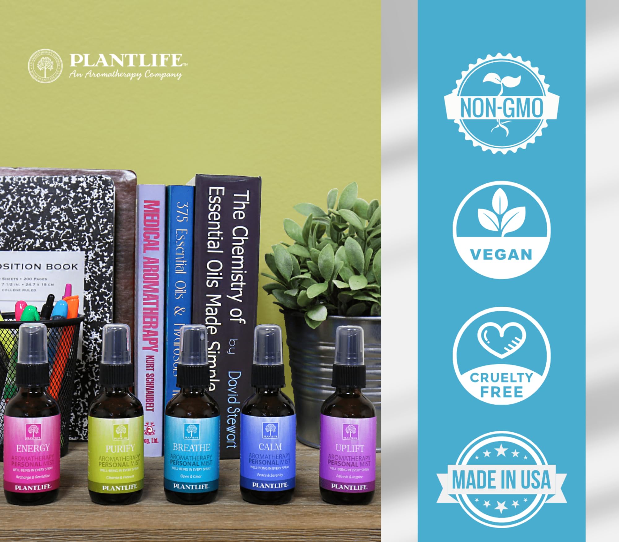 Plantlife Calm Mist Face and Body Spray - Straight From The Plant 100% Pure Therapeutic Grade - Take with You Everywhere - Made