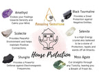 Crystals for House Protection Manifestation, Set of 6 Amethyst, Scolecite, Shungite, Black Tourmaline, Selenite and Moss Agate H