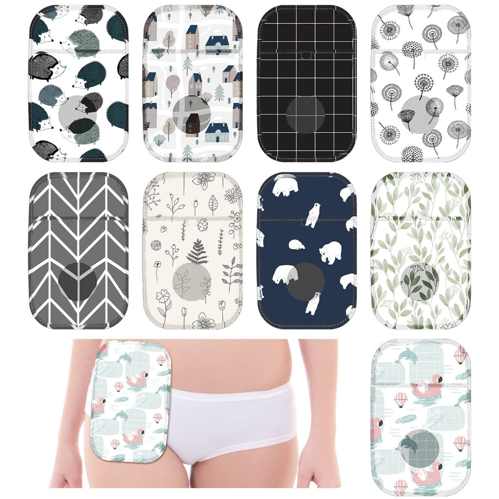 Weewooday 9 Pcs Ostomy Bag Covers Waterproof Ostomy Shower Cover Lightweight Colostomy Bags Reusable Washable Wrap with Adjustab