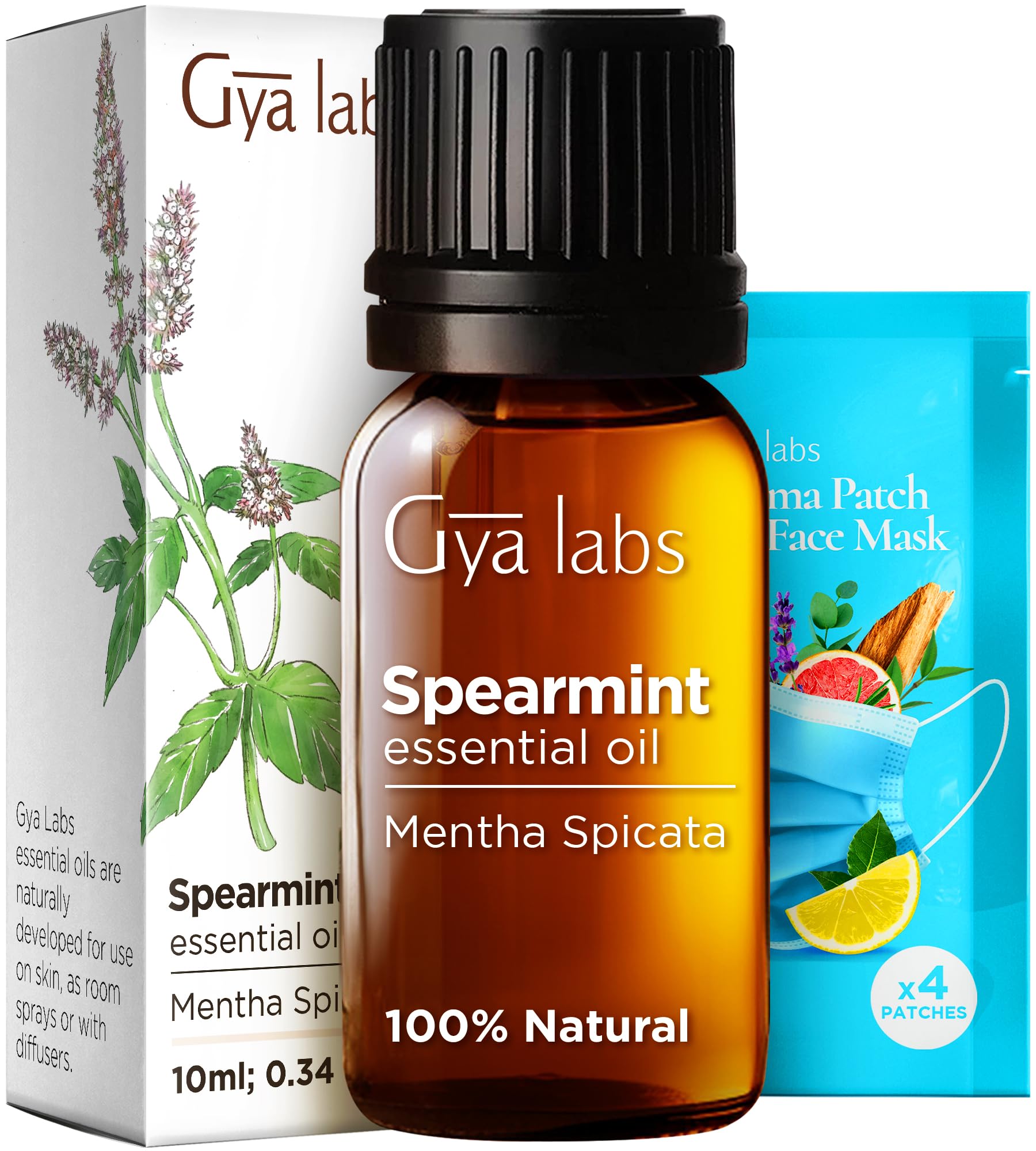 Gya Labs Spearmint Essential Oil for Diffuser - Spearmint Oil for Facial Hair & Skin - Spearmint Oil for Face Massage Aromathera