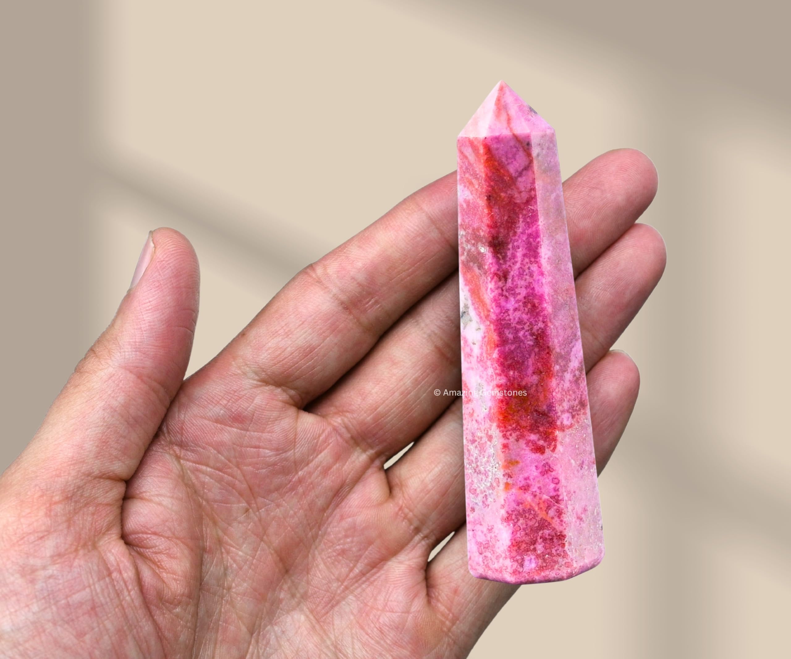 Cobalt Calcite Crystal Towers ~ Natural Healing Crystal Point Obelisk for Reiki Healing and Crystal Grid (3- Inch)