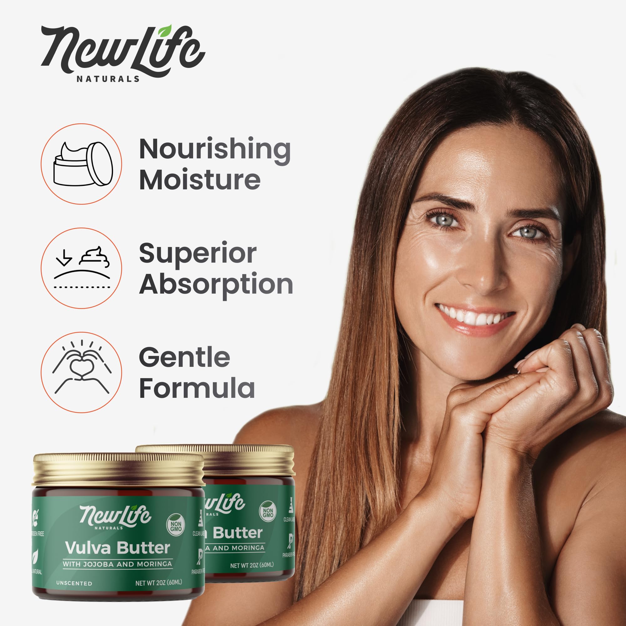 NewLife Naturals JButter Vulva Balm Butter - Menopause Support, Postpartum Essentials, Intimate Skin Care Feminine Dryness Itchi