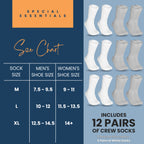 Special Essentials 12 Pairs Cotton Diabetic Socks for Men & Women - Non-Binding Extra Wide Top Neuropathy Socks - Crew Socks Gra